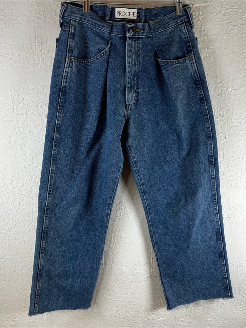 Proche Upcycled Front Pleat Denim Jeans